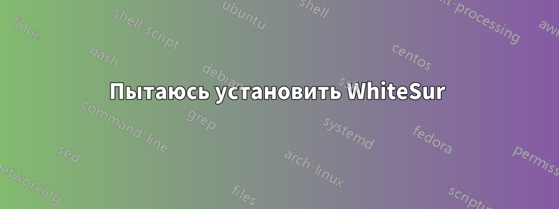 Пытаюсь установить WhiteSur