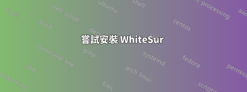 嘗試安裝 WhiteSur