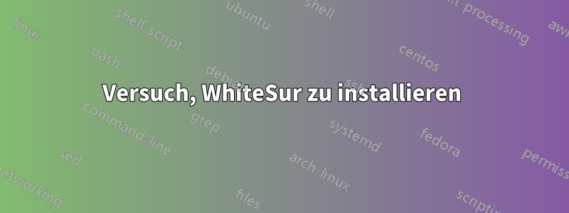 Versuch, WhiteSur zu installieren