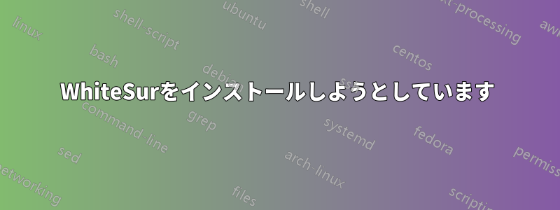 WhiteSurをインストールしようとしています