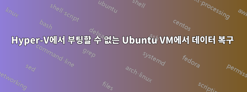 Hyper-V에서 부팅할 수 없는 Ubuntu VM에서 데이터 복구