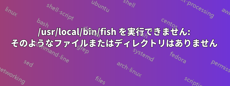 /usr/local/bin/fish を実行できません: そのようなファイルまたはディレクトリはありません