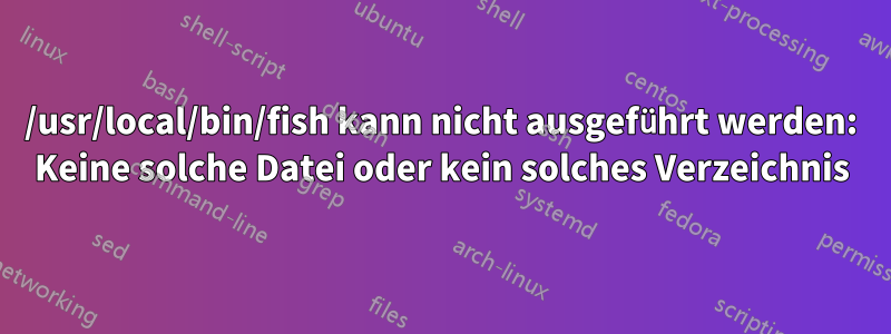 /usr/local/bin/fish kann nicht ausgeführt werden: Keine solche Datei oder kein solches Verzeichnis