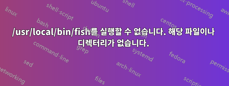 /usr/local/bin/fish를 실행할 수 없습니다. 해당 파일이나 디렉터리가 없습니다.