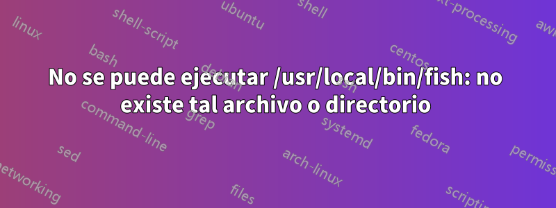 No se puede ejecutar /usr/local/bin/fish: no existe tal archivo o directorio