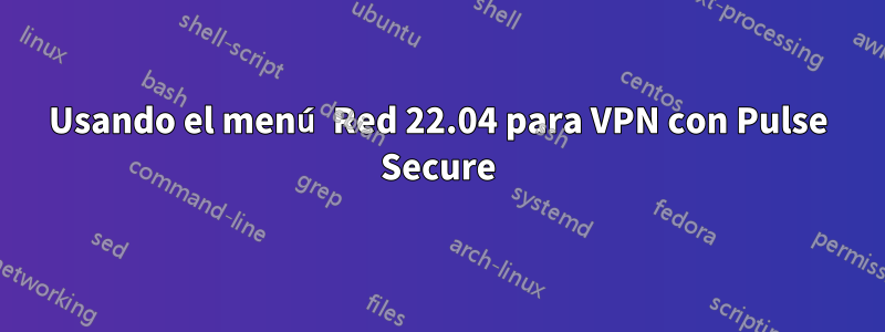 Usando el menú Red 22.04 para VPN con Pulse Secure