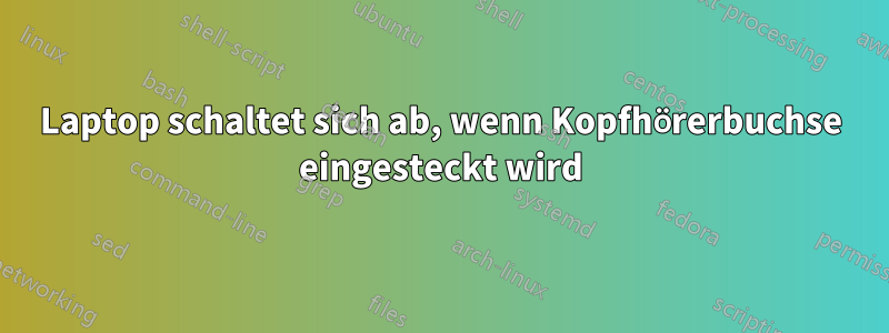 Laptop schaltet sich ab, wenn Kopfhörerbuchse eingesteckt wird