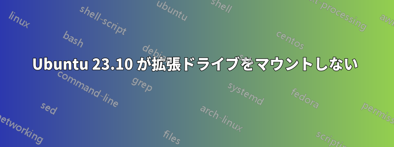 Ubuntu 23.10 が拡張ドライブをマウントしない