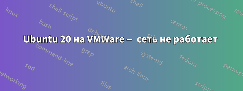 Ubuntu 20 на VMWare — сеть не работает