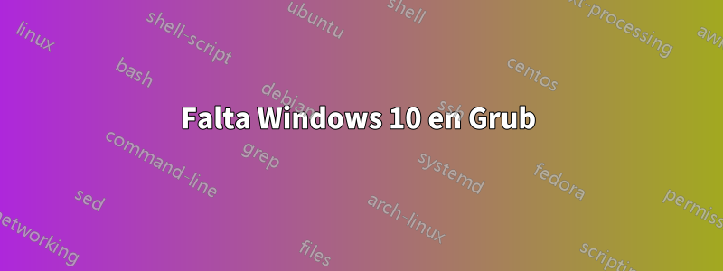 Falta Windows 10 en Grub