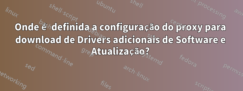 Onde é definida a configuração do proxy para download de Drivers adicionais de Software e Atualização?