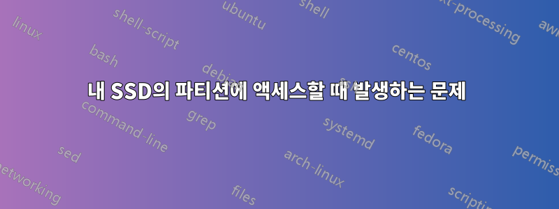 내 SSD의 파티션에 액세스할 때 발생하는 문제