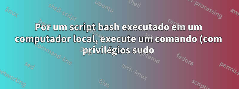 Por um script bash executado em um computador local, execute um comando (com privilégios sudo) em um servidor remoto