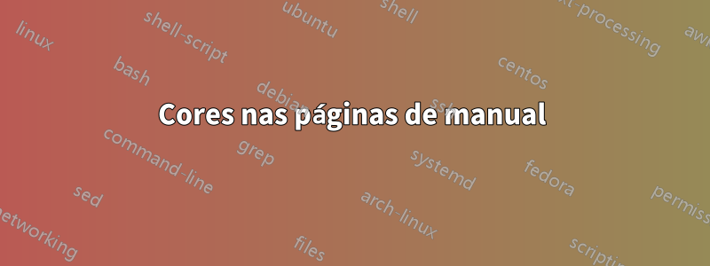 Cores nas páginas de manual
