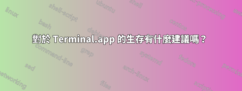 對於 Terminal.app 的生存有什麼建議嗎？