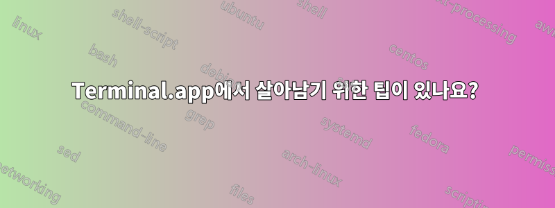 Terminal.app에서 살아남기 위한 팁이 있나요?