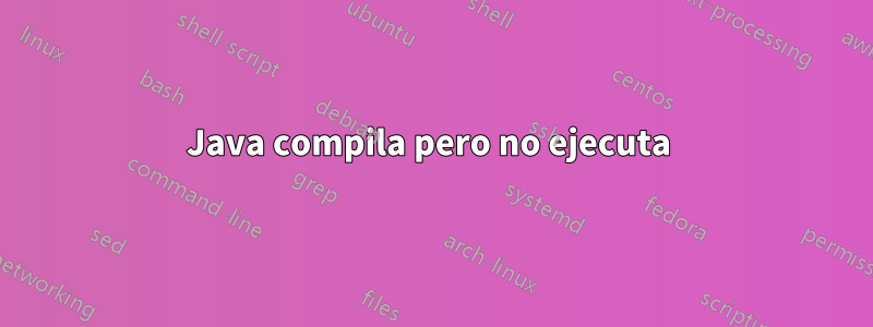 Java compila pero no ejecuta 