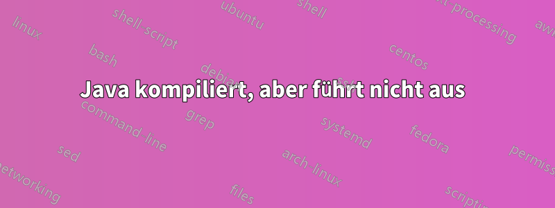 Java kompiliert, aber führt nicht aus 