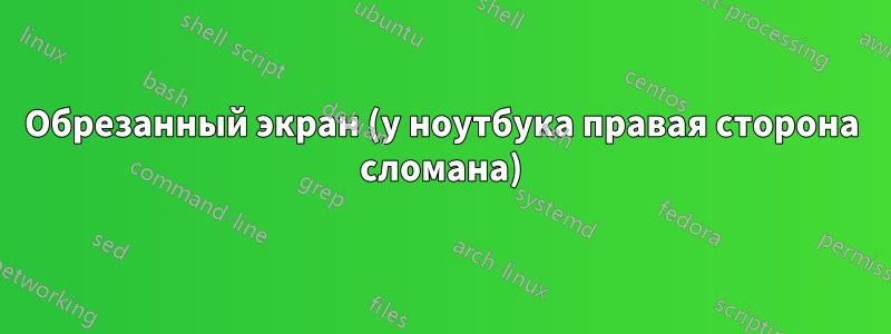 Обрезанный экран (у ноутбука правая сторона сломана)