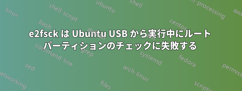e2fsck は Ubuntu USB から実行中にルート パーティションのチェックに失敗する