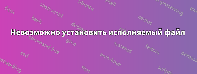 Невозможно установить исполняемый файл