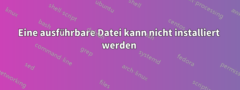 Eine ausführbare Datei kann nicht installiert werden