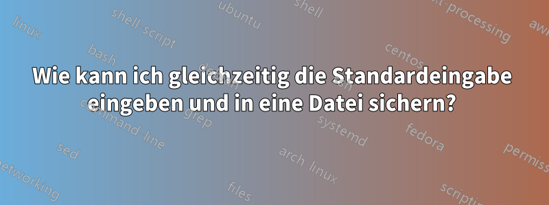 Wie kann ich gleichzeitig die Standardeingabe eingeben und in eine Datei sichern?