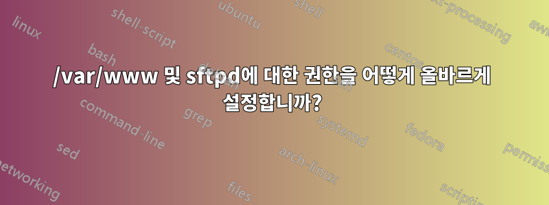 /var/www 및 sftpd에 대한 권한을 어떻게 올바르게 설정합니까?