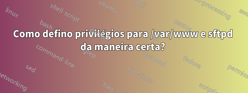 Como defino privilégios para /var/www e sftpd da maneira certa?