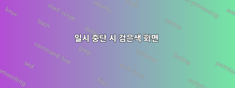 일시 중단 시 검은색 화면