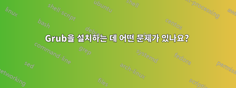 Grub을 설치하는 데 어떤 문제가 있나요?