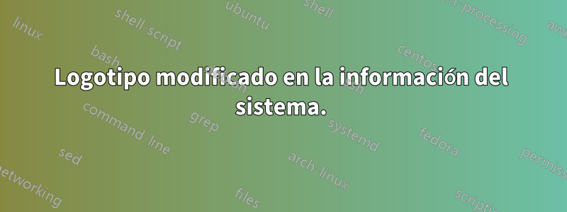 Logotipo modificado en la información del sistema.