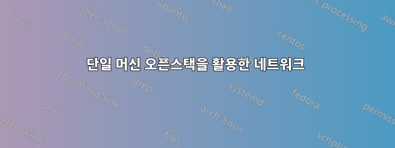 단일 머신 오픈스택을 활용한 네트워크