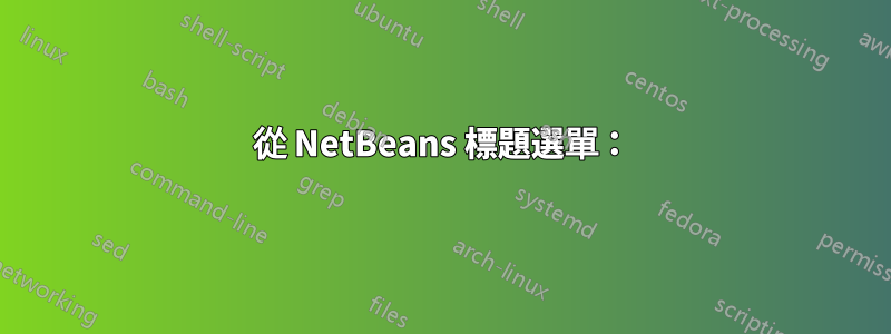 從 NetBeans 標題選單：