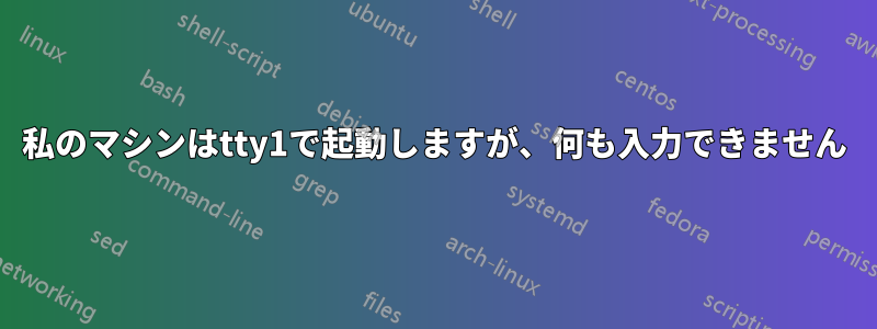 私のマシンはtty1で起動しますが、何も入力できません