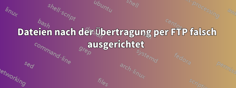 Dateien nach der Übertragung per FTP falsch ausgerichtet 