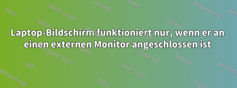 Laptop-Bildschirm funktioniert nur, wenn er an einen externen Monitor angeschlossen ist