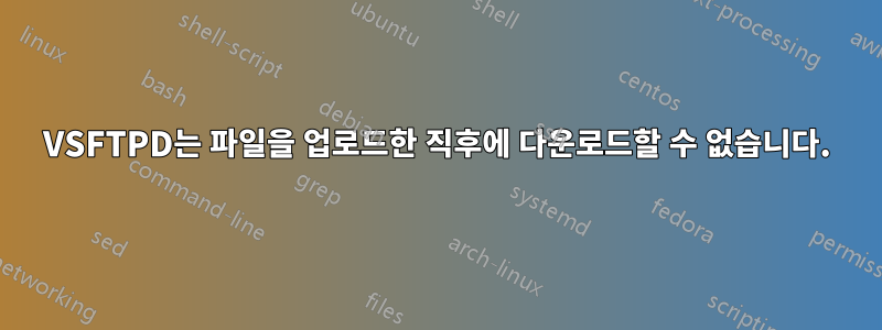 VSFTPD는 파일을 업로드한 직후에 다운로드할 수 없습니다.