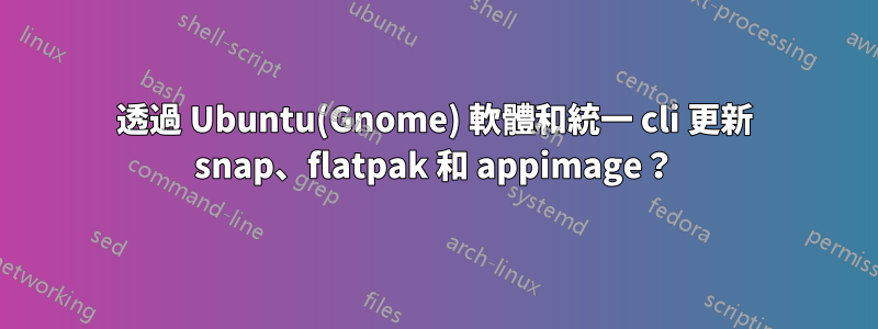 透過 Ubuntu(Gnome) 軟體和統一 cli 更新 snap、flatpak 和 appimage？