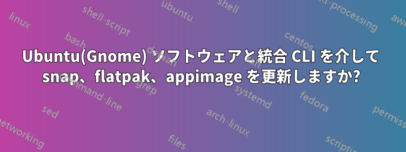 Ubuntu(Gnome) ソフトウェアと統合 CLI を介して snap、flatpak、appimage を更新しますか?