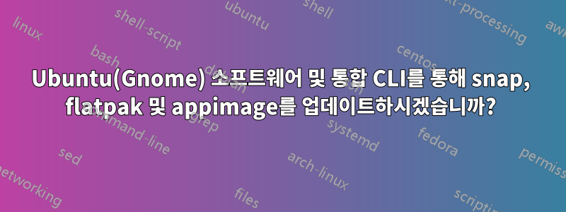 Ubuntu(Gnome) 소프트웨어 및 통합 CLI를 통해 snap, flatpak 및 appimage를 업데이트하시겠습니까?