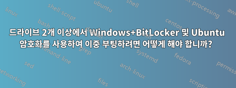 드라이브 2개 이상에서 Windows+BitLocker 및 Ubuntu 암호화를 사용하여 이중 부팅하려면 어떻게 해야 합니까? 