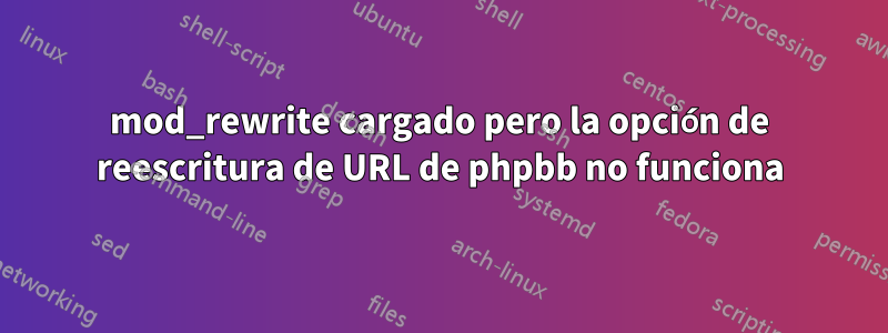 mod_rewrite cargado pero la opción de reescritura de URL de phpbb no funciona