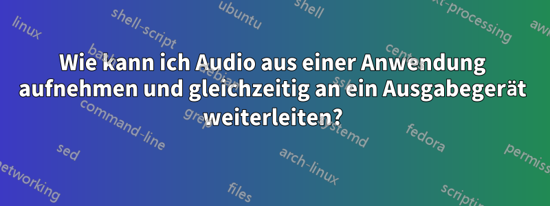 Wie kann ich Audio aus einer Anwendung aufnehmen und gleichzeitig an ein Ausgabegerät weiterleiten?