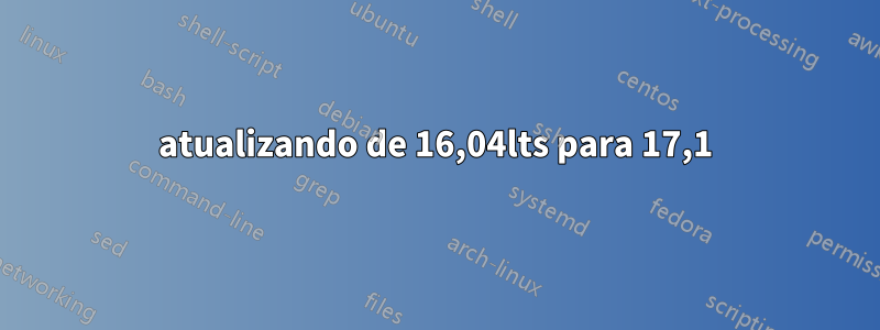 atualizando de 16,04lts para 17,1