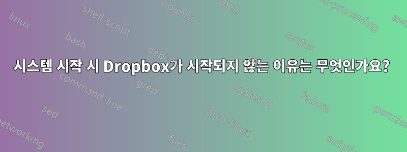 시스템 시작 시 Dropbox가 시작되지 않는 이유는 무엇인가요?