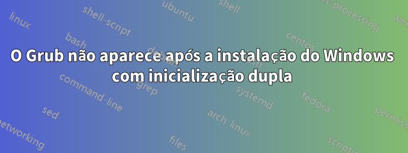 O Grub não aparece após a instalação do Windows com inicialização dupla