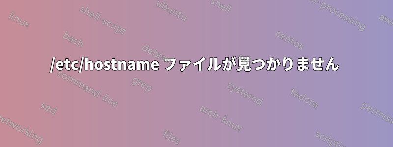 /etc/hostname ファイルが見つかりません