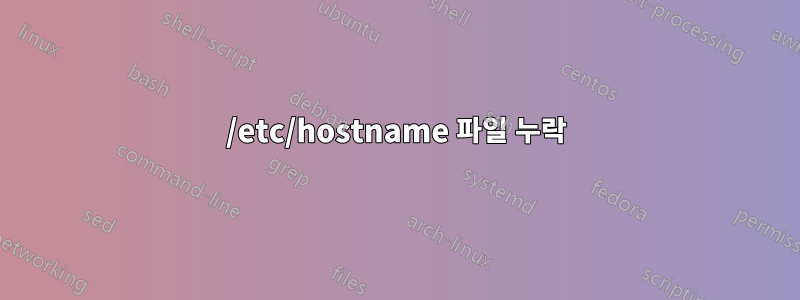 /etc/hostname 파일 누락