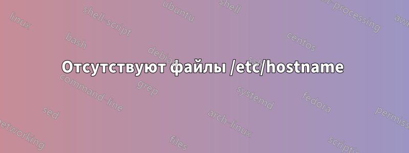 Отсутствуют файлы /etc/hostname